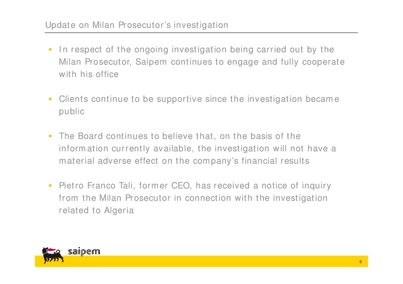 2012 GUIDANCE REVIEW AND 2013 OUTLOOK – Saipem Spa – slide 4