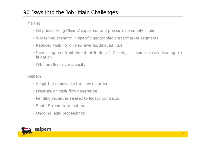 H1 2015 CONSOLIDATED RESULTS – Saipem Spa – slide 5