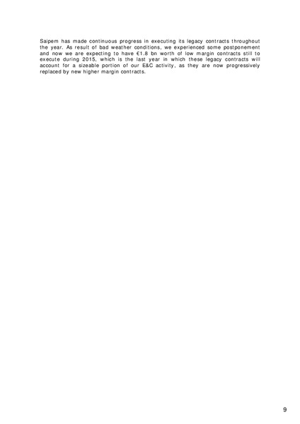 Q3 2014 RESULTS – Saipem Spa – slide 12