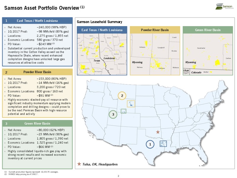 March 2017 Investor Presentation – Samson Resources II LLC – slide 3