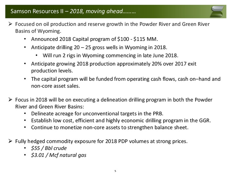 April 2018 Investor Presentation – Samson Resources II LLC – slide 4
