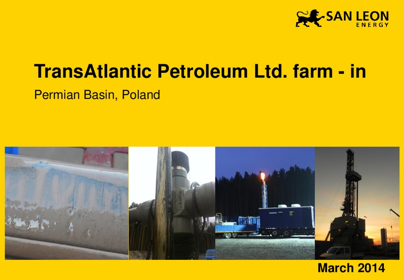 Investor Presentation – San Leon Energy – slide 1