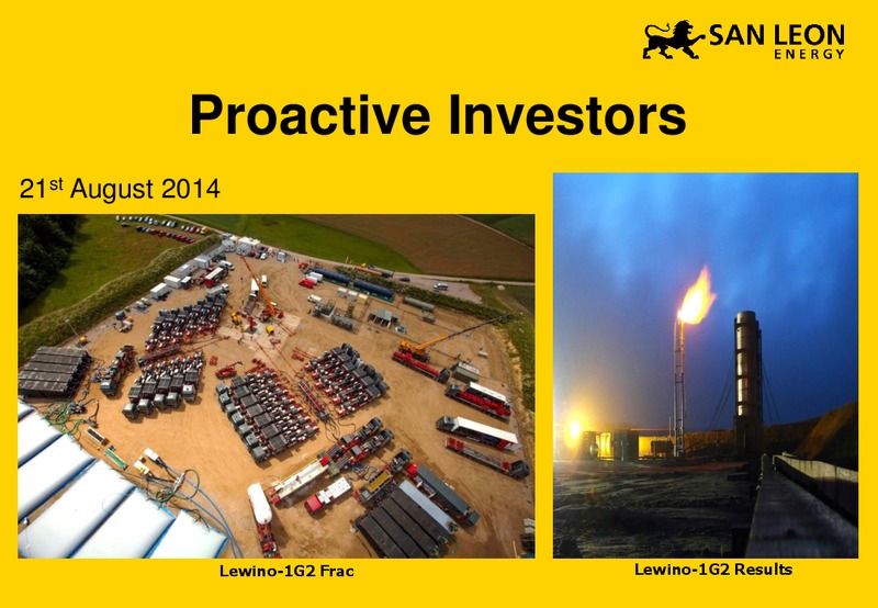 Investor Presentation – San Leon Energy – slide 1