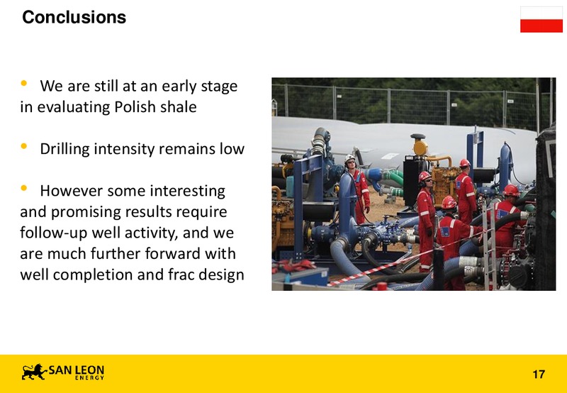 Shale Gas World – San Leon Energy – slide 16