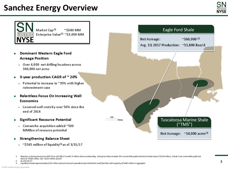 May 2017 Corporate Presentation – Sanchez Energy Corp – slide 2