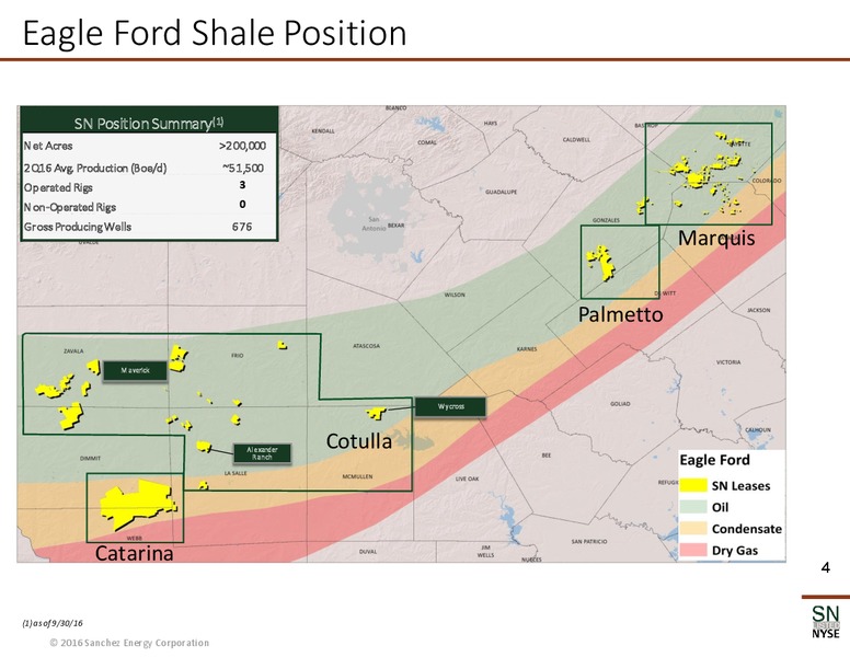 Q3 2016 Earnings Call – Sanchez Energy Corp – slide 3