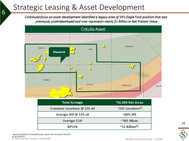 January 2016 Analyst Day – Sanchez Energy Corp – slide 30