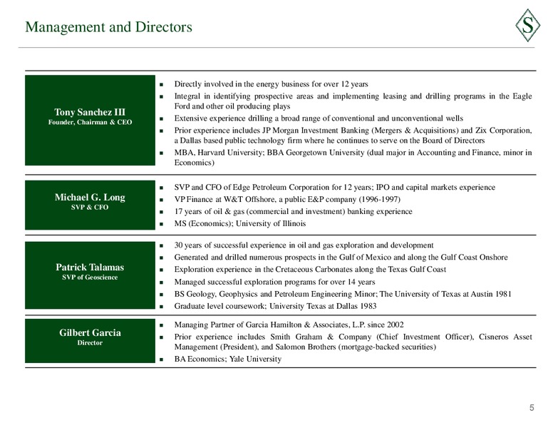 Febuary 2012 Corporate Presentation – Sanchez Energy Corp – slide 4