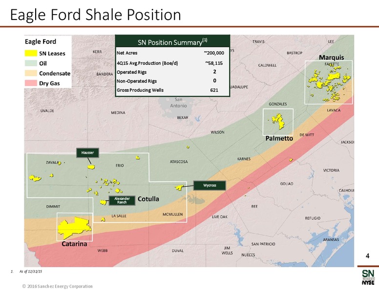 February 2016 Investor Presentation – Sanchez Energy Corp – slide 3