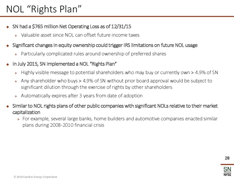 Corporate Presentation March 2016 – Sanchez Energy Corp – slide 23