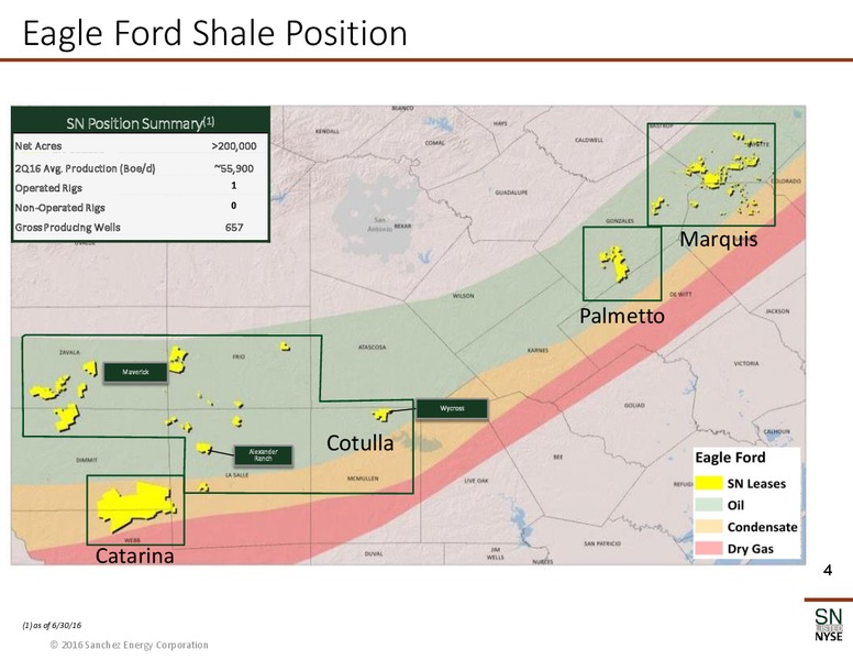 Q2 2016 Earnings Presentation – Sanchez Energy Corp – slide 3