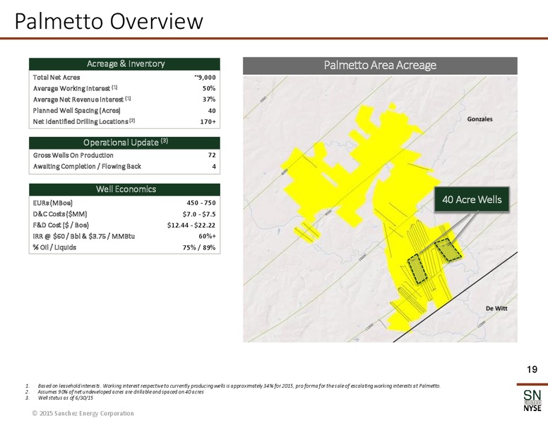 August 2015 Investor Presentation – Sanchez Energy Corp – slide 18