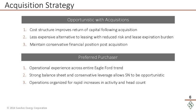 Sanchez Experience in Eagle Ford Acquisitions – Sanchez Energy Corp – slide 5