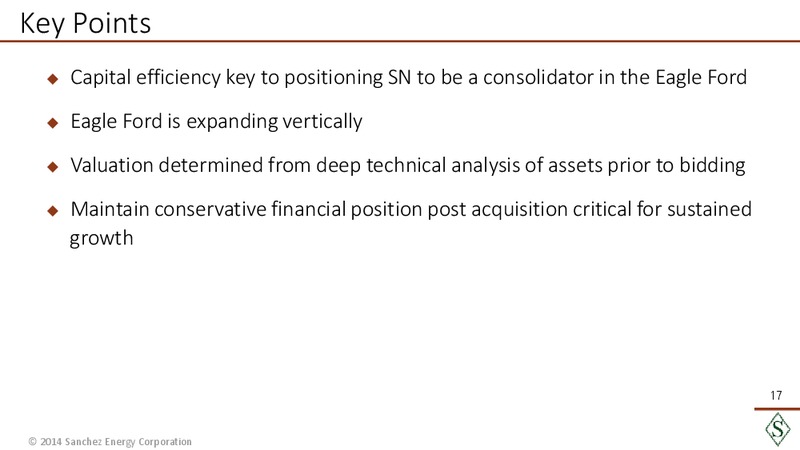 Sanchez Experience in Eagle Ford Acquisitions – Sanchez Energy Corp – slide 16