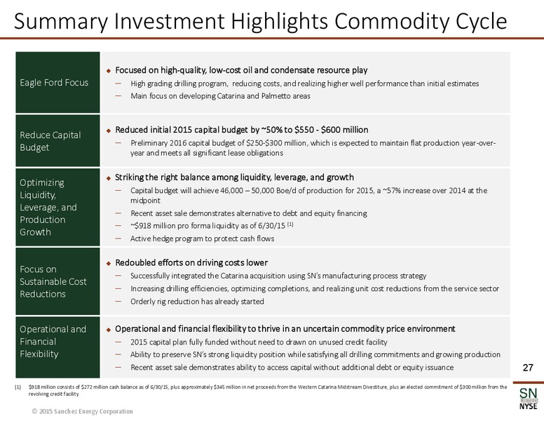 Johnson Rice Energy Conference – Sanchez Energy Corp – slide 26