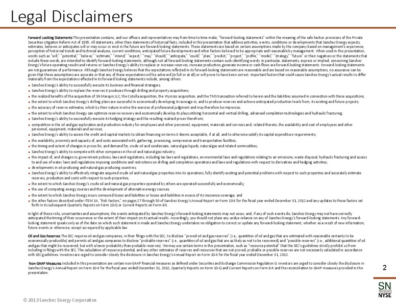 November 2013 Corporate Presentation – Sanchez Energy Corp – slide 2