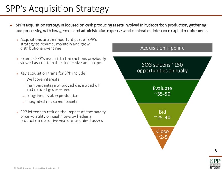 Q1 2015 EARNINGS CALL – Sanchez Midstream Partners LP – slide 7