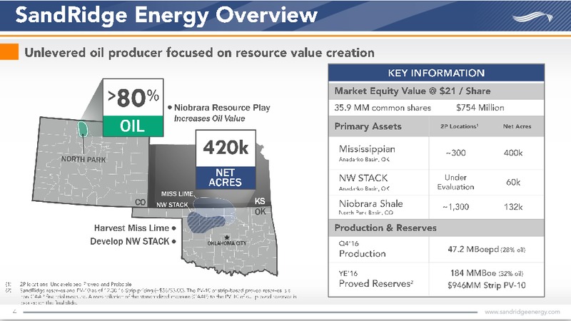 Q4 2016 Investor Presentation – Sandridge Energy, Inc. – slide 3
