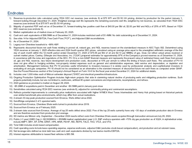 March 2025 Investor Presentation – Sandridge Energy, Inc. – slide 14