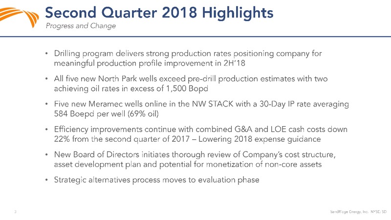 Q2 2018 Investor Presentation – Sandridge Energy, Inc. – slide 2