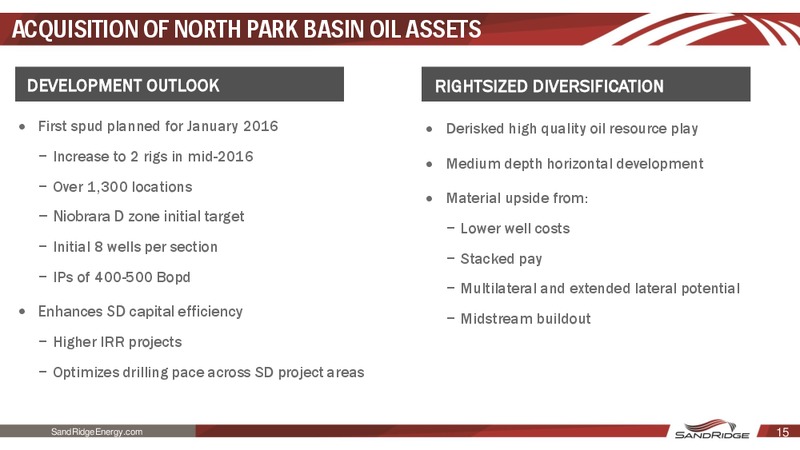 November 2015 Investor Presentation – Sandridge Energy, Inc. – slide 14