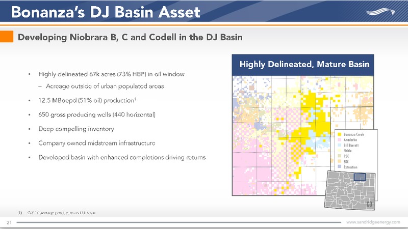 Acquisition of Bonanza Creek Energy – Sandridge Energy, Inc. – slide 19