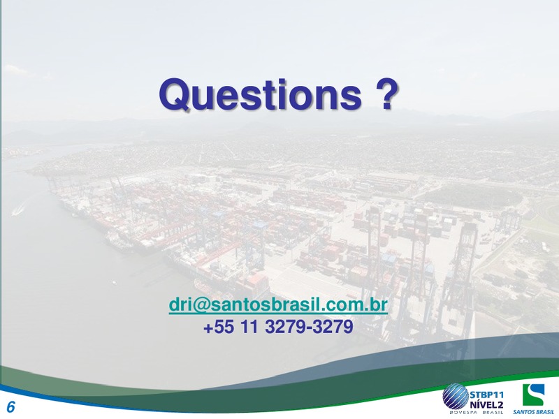 Q2 2014 RESULTS – Santos Brazil – slide 6