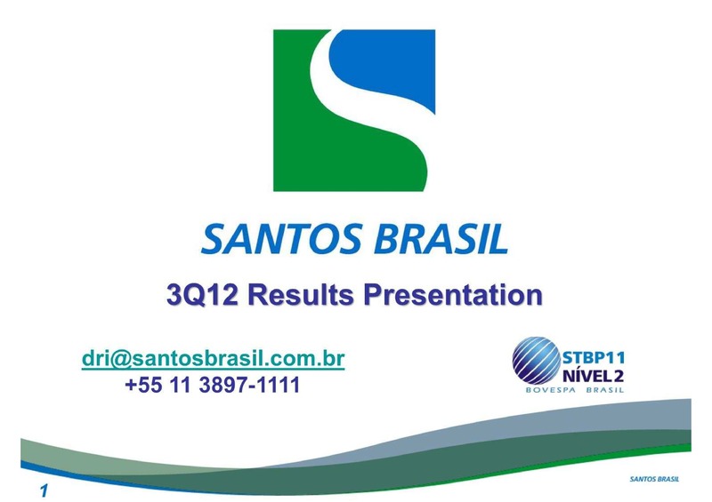 Q3 2012 EARNINGS CALL – Santos Brazil – slide 1