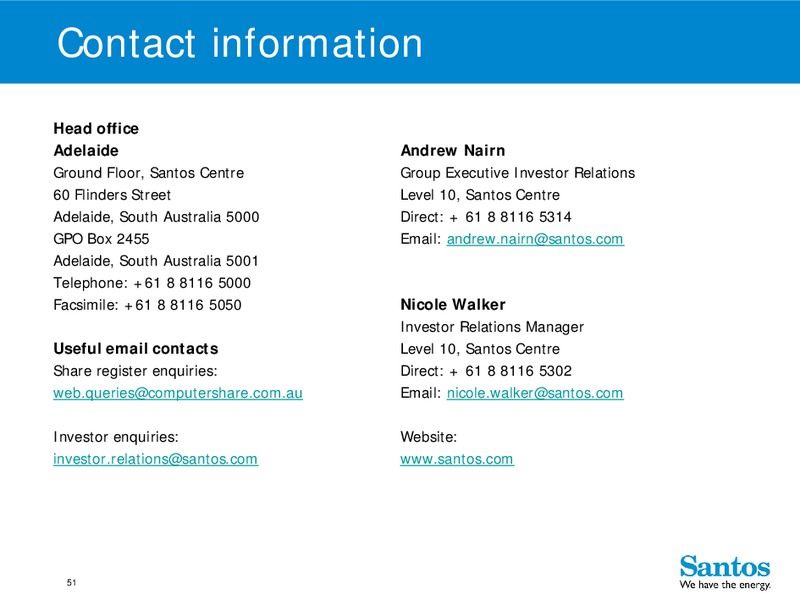 4Q 2012 – Santos Limited – slide 50