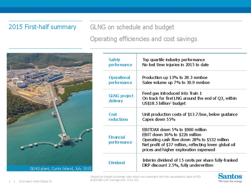Q2 2015 Results – Santos Limited – slide 2