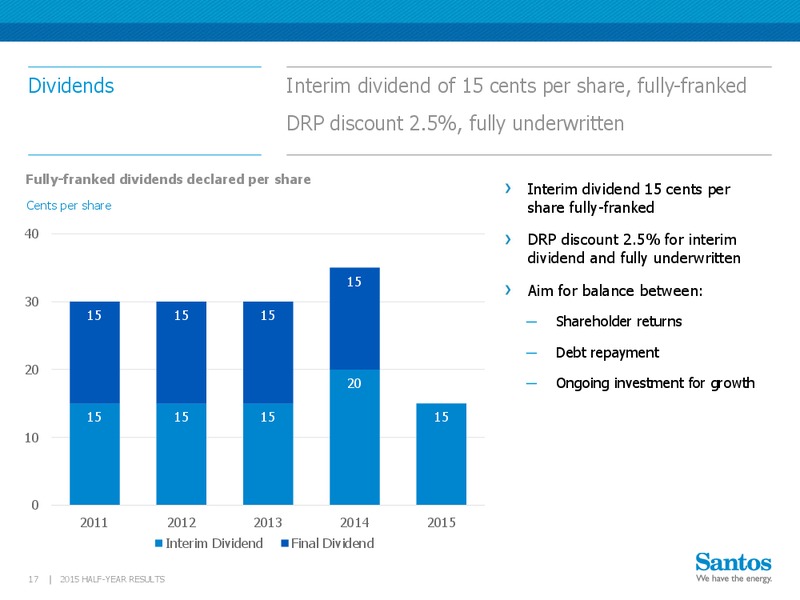 Q2 2015 Results – Santos Limited – slide 16