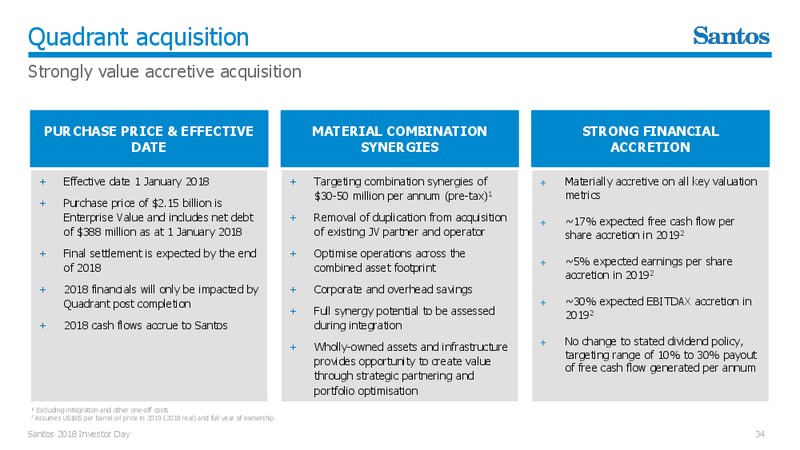 Investor Day 2018 – Santos Limited – slide 33