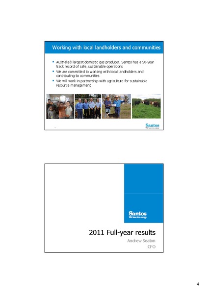 2011 Full Year Results – Santos Limited – slide 4