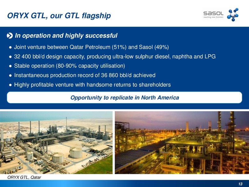 HOWARD WEIL ENERGY CONFERENCE – Sasol Limited – slide 12
