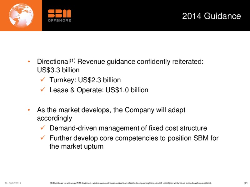 H1 2014 EARNINGS CALL – Sbm Offshore – slide 30