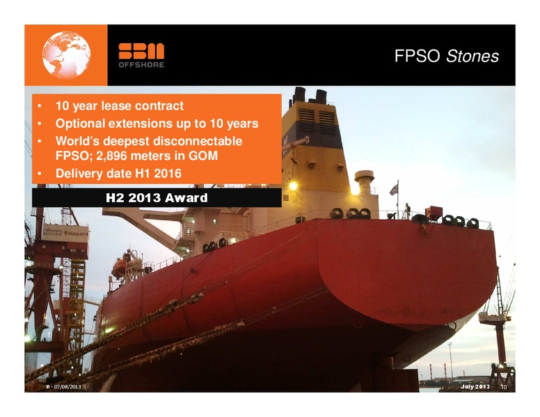 H1 2013 RESULTS – Sbm Offshore – slide 9