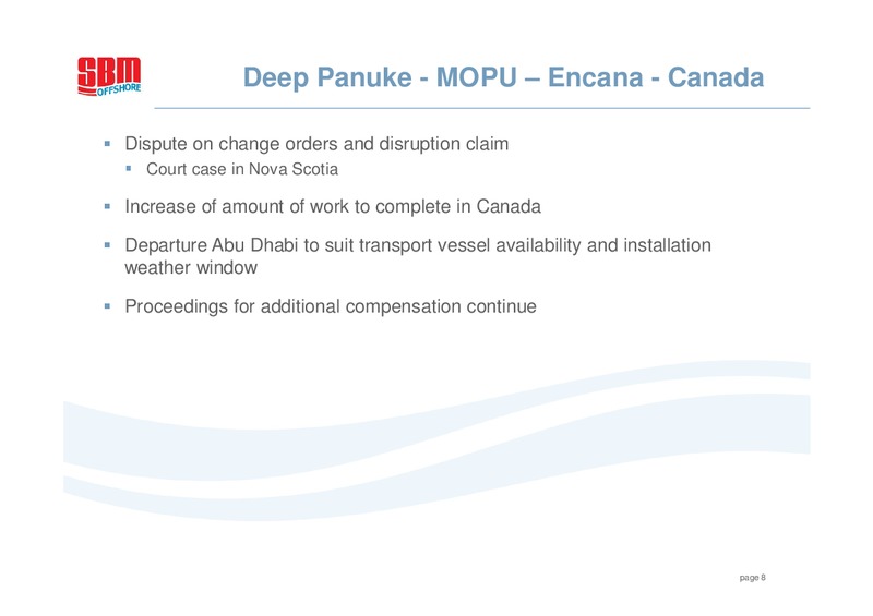H1 2011 EARNINGS CALL – Sbm Offshore – slide 7