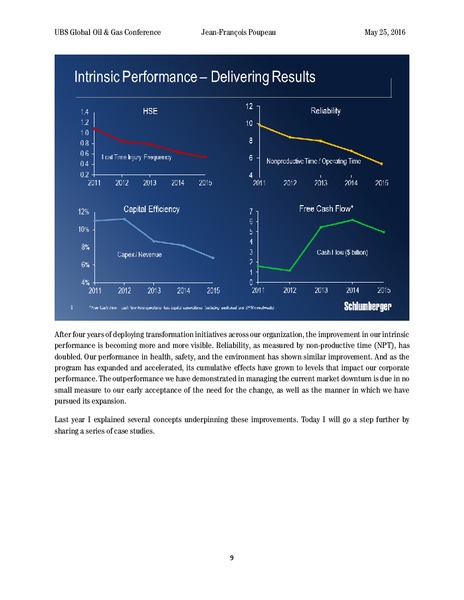 UBS Global Oil & Gas Conference – Schlumberger Limited – slide 8