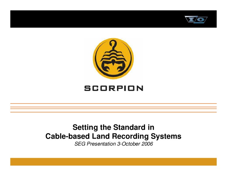 October 2006 Investor Presentation – Scorpion Operating Inc – slide 1