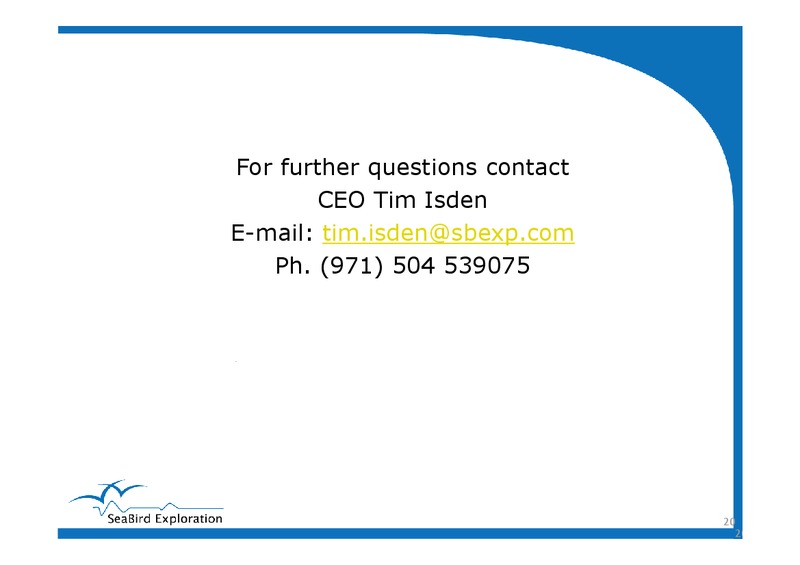 Q2 2011 RESULT – Seabird Exploration Fz Llc – slide 20