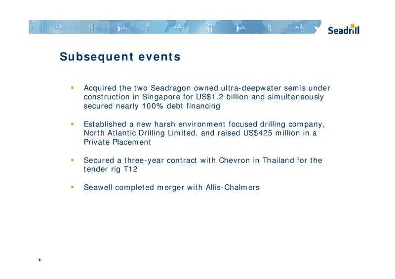 Q4 2010 EARNINGS CALL – Seadrill Limited – slide 4