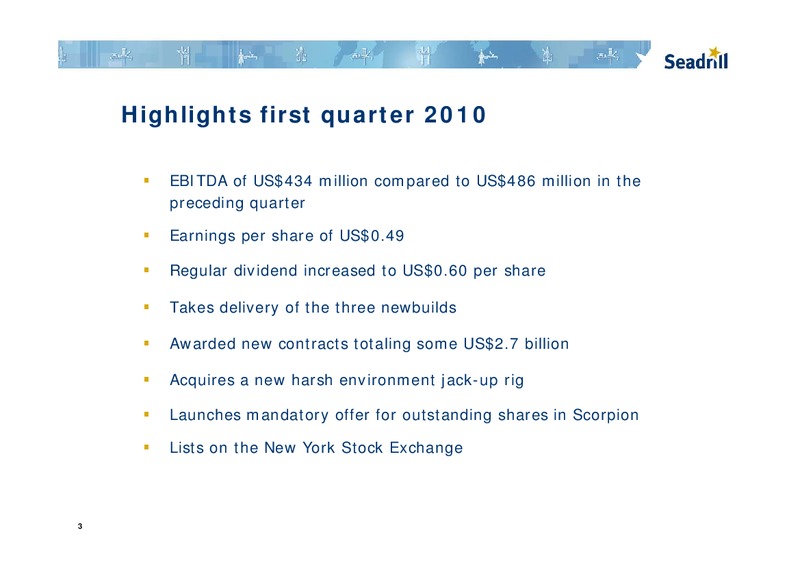 Q1 2010 RESULTS – Seadrill Limited – slide 3