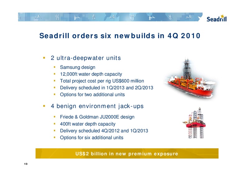 Q3 2010 EARNINGS CALL – Seadrill Limited – slide 13