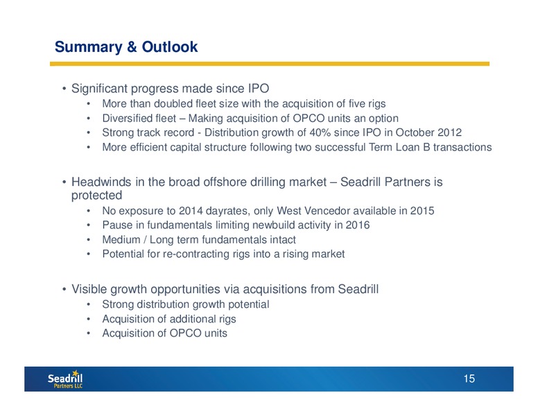 CITI MLP MIDSTREAM INFRASTRUCTURE CONFERENCE – Seadrill Partners LLC – slide 14