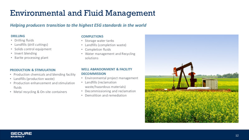 August 2020 Company Presentation – Secure Energy Services – slide 12