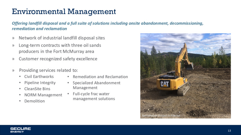 August 2020 Company Presentation – Secure Energy Services – slide 13