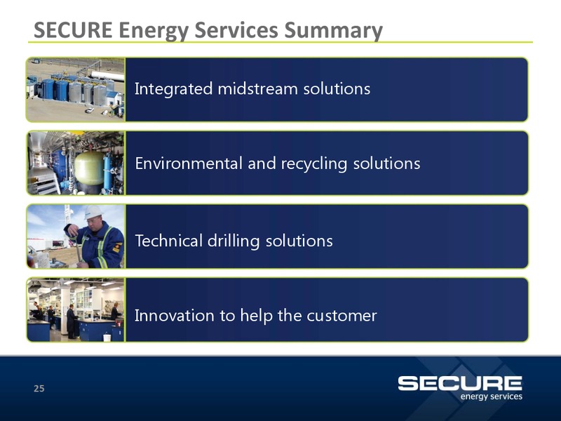 September 2015 Investor Update – Secure Energy Services – slide 25