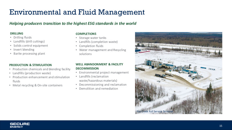 October 2020 Investor Update – Secure Energy Services – slide 15
