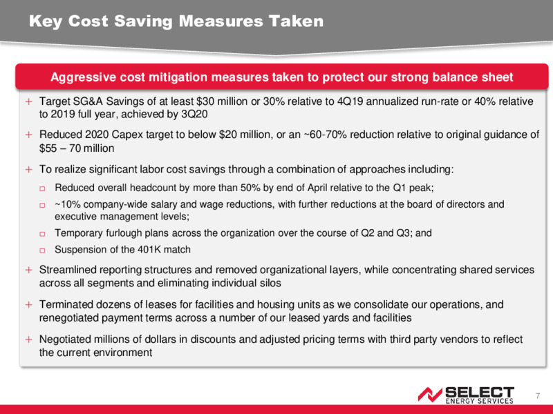 June 2020 Investor Presentation – Select Energy Services – slide 6