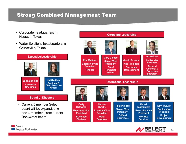 Merger with Rockwater Energy Solutions – Select Energy Services – slide 13